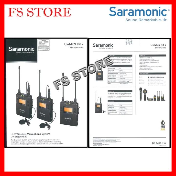 SARAMONIC UWMIC9 KIT 2 UHF WIRELESS MICROPHONE | Lazada