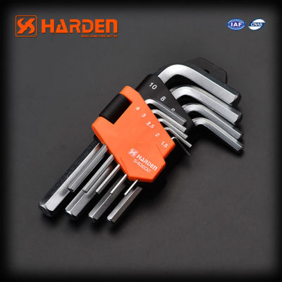 ประแจ 6 เหลี่ยม กุญแจ หัวท็อค ชุดประแจ 9 ชิ้น (แบบสั้น) Short Hex Key Wrench HARDEN 540602 540603