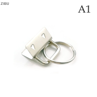 ZIBU 10ชิ้น/เซ็ต wristlets พวงกุญแจหางยาวคลิป SPLIT RING BUCKLE Key FOB CHAIN สายรัดริบบิ้นเหล็ก25mm เข็มขัดกระเป๋า PET Leash