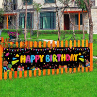 Happy Birthday Banner Party Decorative Hanging DIY Home Decor Wall Mount Background Universal Polyester Cloth Party Decor Craft