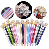 20 Pcs Luxury crystal pen Big Diamond Metal Ballpoint Pen Gift Promotion Student Stationery Office Writing Pen