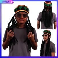 BTVHYA ความแปลกใหม่ Unisex Bob Marley เร็กเก้ หมวกผม Rasta หมวกถักเปีย จาเมกา หมวกถักนิตติ้ง