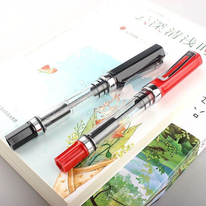 9pcs-lanbitou-transparent-fountain-pen-f-ef-hooded-nib-piston-filler-ink-pens-for-student-stationery-school-supplies