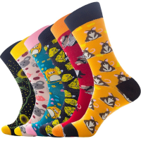 Hot Sale Women Happy Funny Socks Personality Print Art Kawaii Animal Cartoon Cotton Fashion Harajuku Colorful Cycling Sock Men