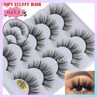 NQSW SKONHED 5 Pairs แฮนด์เมด หลากสไตล์ ธรรมชาติยาว Wispy Flared ต่อขนตา 3D Faux Mink Hair ขนตาปลอม กากบาด