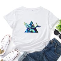 Blue Whale Graphic T Shirts Geometric Pattern Tshirt Simple Versatile Tshirt