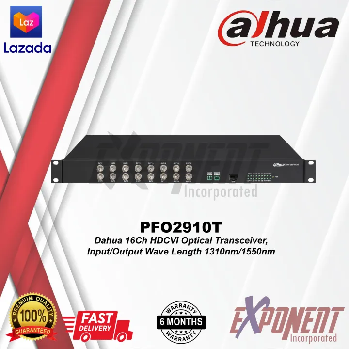 PFO2910T - Dahua 16Ch HDCVI Optical Transceiver, Input/Output Wave ...
