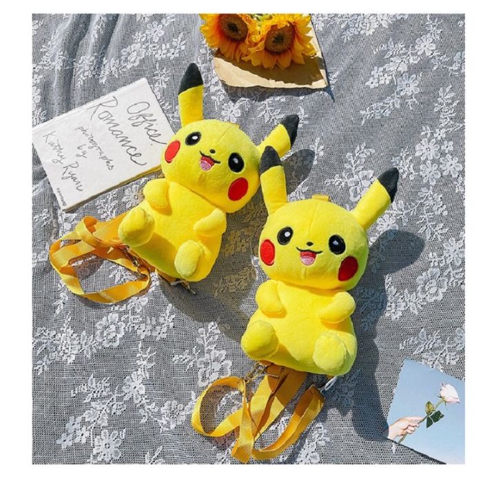 pokemon-pikachu-plush-backpack-japanese-anime-cartoon-animals-pikachu-childrens-schoolbags-doll-christmas-birthday-gifts