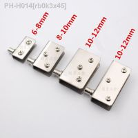 4pcs Stainless Steel glass hinges for 5-8mm/10-12mm Glass Door Glass Pivot Clamps Door Hinges 4 sizes