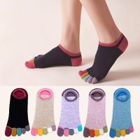 5 Pairs Spring No Show Toes socks Pure Cotton Colorful Cute Casual Soft Breathable,Deodorant,Invisible 5 Finger Socks Harajuku