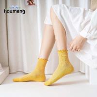 HOUMENG หวาน น่ารัก ลายทาง กีฬา ฮาราจูกุ สีทึบ ถุงเท้าสั้นเชื้อรา ร้านขายชุดชั้น สตรีทแวร์ ถุงเท้าหลอดกลาง