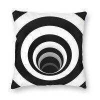 【CW】 Optical Hole Lines Cushion Cover 45x45 Printing Geometrical Throw for Room