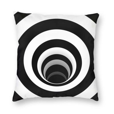 【CW】 Optical Hole Lines Cushion Cover 45x45 Printing Geometrical Throw for Room
