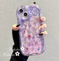 Mrhaha เคสครีมสำหรับ Infinix Smart 5 6 7 Plus Hot 8 9 12 20 30 Play Note 12 Pro เคสน้ำกระเพื่อมสีม่วงและสติกเกอร์สีอุปกรณ์เสริมที่สวยงามฝาครอบป้องกันซิลิโคนใสพร้อมส่ง