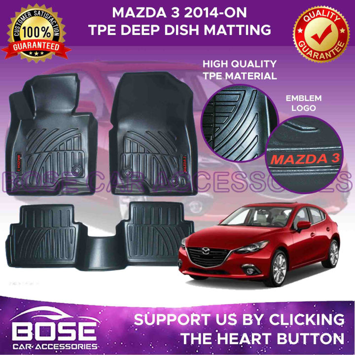  Plato hondo de TPE para Mazda 3 2014 2015 2016 2017 2018 2019 2020 2021 Sedan / Hatchback Car Mating OEM TPE Diseño elegante Accesorios para automóviles / Tapetes / Revestimiento de piso / Mazda 3 Accesorios |  Lazada PH