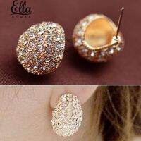 เครื่องประดับกายของเกาหลี Style Crescent Moon Rhinestone Shining Stud