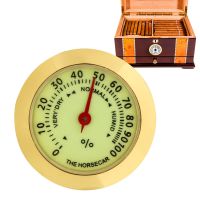 Brass Analog Hygrometer Cigar Tobacco Humidity Gauge &amp; Glass Lens For Humidors Smoking Humidity Sensitive Gauge Household Security Systems