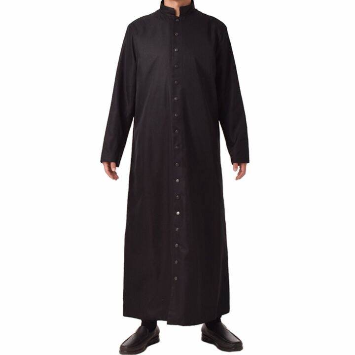 Clergy Roman Cassock Adults Priest Robe Liturgical Vestment Preacher Altar Server Style Single