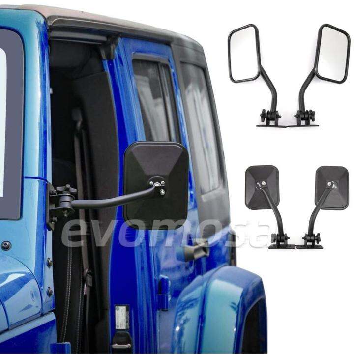 Door Off Mirror For Jeep Wrangler TJ JK 4X4 OffRoad Mirrors Rectangular Mirrors Quick Release