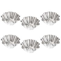 【hot】☜✙  6Pcs Delicate Useful Tart Pans Reusable Baking Cup Mold for Bakeware (Silver)