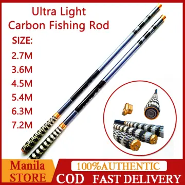 Fishing Pole New Carbon Rock Fishing Rod Sea Ultra-Light Portable Carp  Telescopic Fishing Rod Surfing Rotating Rod 2.7m 3.6M 4.5M 5.4M 6.3M  Portable Travel Fishing Pole (Size : 3.6m) : : Sports