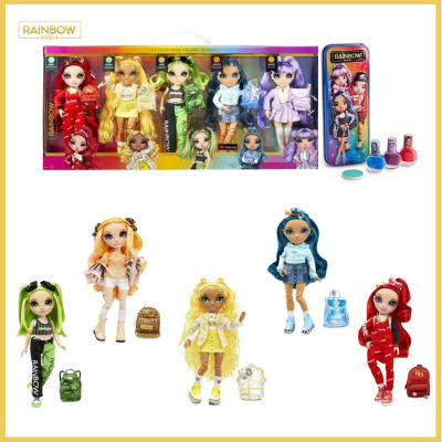 ชุดตุ๊กตาแฟชั่น Rainbow High Junior Jr High Exclusive 5 ชิ้น - Skyler - Jade - Violet - Sunny - Ruby พร้อมชุดอุปกรณ์ทำเล็บ ราคา 3,990.- บาท