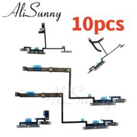 AliSunny 10pcs Volume Flex Cable สําหรับ iPhone 11 Pro Max X XS การควบคุมสวิตช์เปิดปิดด้วยชิ้นส่วนอะไหล่ขายึดโลหะ