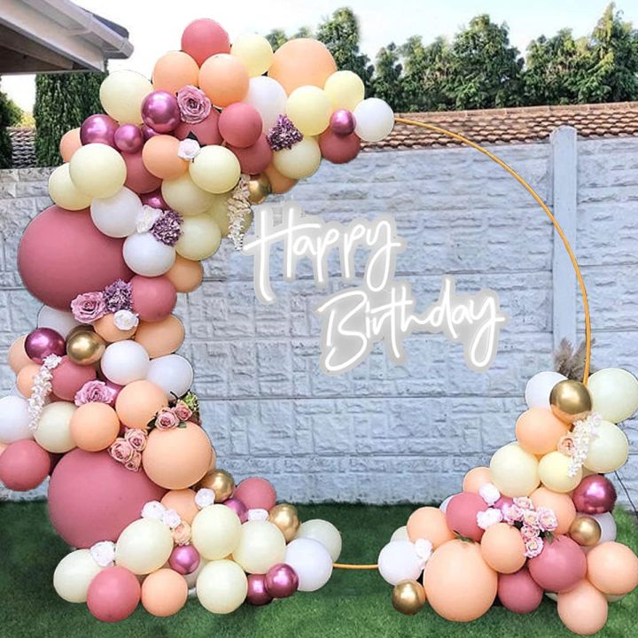 Kiena Balloon Garland Set Balloon Arch Kit Retro Pink Gold Balloons ...