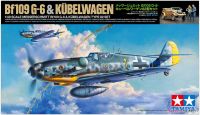 1/48 Bf 109 G6 &amp; Kubelwagen + Fig. model set Tamiya #25204 ชุดโมเดล เครื่องบิน รถ Fig.