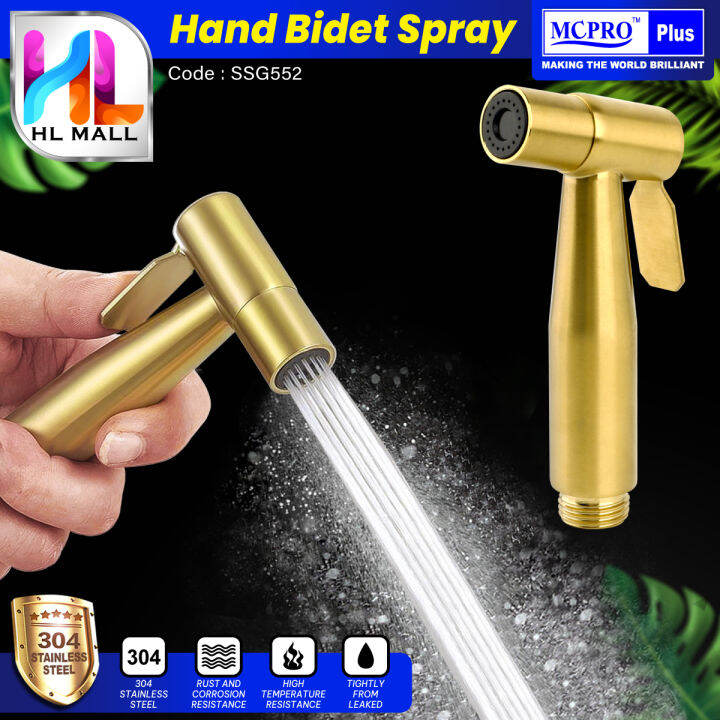 MCPRO PLUS Stainless Steel SUS304 GOLD HAND BIDET SPRAY for Toilet