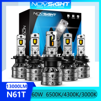 Novsight N61T LED ไฟหน้ารถ 9005 9006 9012 H4 H7 H11 LED ไฟหน้าหลอดไฟ Hi/Lo/หมอก 6500 K/4300 K/3000 K 60 W 13000LM Plug and Play 2 ชิ้นรับประกัน 2 ปีจัดส่งฟรี