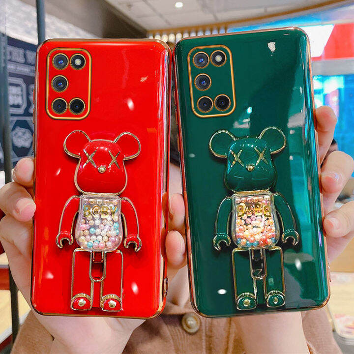 jiefie-ใหม่ของเล่นหมีเคสโทรศัพท์สำหรับ-oppo-a92-a31-a83-a93-a94-a95-a96-a97ตุ๊กตาน่ารักโครเมี่ยมสุดหรู-plated-soft-ฝาครอบโทรศัพท์-tpu-ขาตั้ง