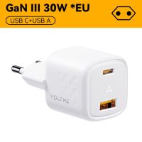 VOLTME USB C ที่ชาร์จความเร็วสูง30W GaN ชาร์จ QC PD 3.0พอร์ตคู่อะแดปเตอร์แบบพกพาสำหรับ IPhone 13 12 IPad Xiaomi วอลล์ชาร์จด่วน