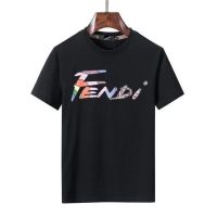 Fendi คอกลมผู้ชายใหม่แบรนด์หรูเสื้อยืดแฟชั่นลำลองผ้าฝ้ายแขนสั้นเสื้อสำหรับผู้ชายอินเทรนด์