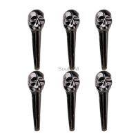 6pcs Skull Design Metal Bridge String End Pins for Acoustic Guitars Guitarra Strings Peg String Nail Increase Sustain