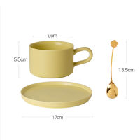 Europe Coffee Cup Saucer Suit Dish Spoon Set Water Cafe Tea Milk Cups Condensed Coffee Ceramic Mugs Breakfast Plates Decoration