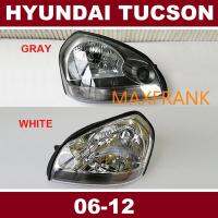 For Hyundai Tucson 06-12ไฟหน้า/ไฟหน้า/ไฟหน้า/เลนส์ไฟฉายคาดศีรษะ/ไฟหน้าสำหรับ Hyundai Tucson 06-12 ชิ้นส่วนไฟหน้าพื้นหลังสีเทาและพื้นหลังสีขาว