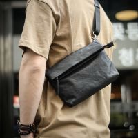 ✵☾ Simple commuter Messenger mobile phone bag mens fashion mini small bag high-end sense portable small satchel walking shoulder bag