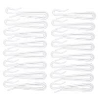 Plastic Window Curtain Hooks 16 Pcs White