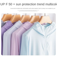 เสื้อกันแดด เสื้อกันยูวี UPF50+ เสื้อกันลม เสื้อแขนยาว ผ้าบาง สีโปร่ง เสื้อผ้าครีมกันแดดสำหรับผู้หญิง