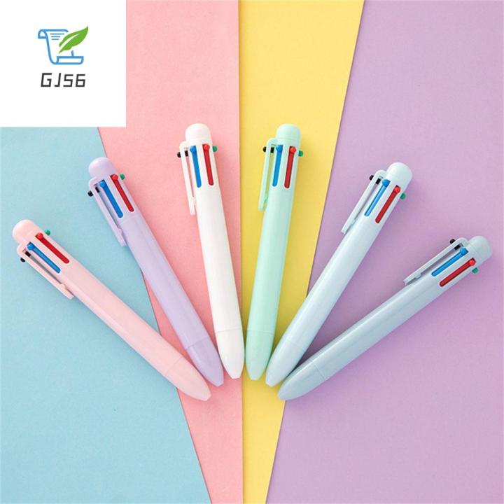 ปากกางานเขียนในออฟฟิศ6สี-gj56สำหรับนักเรียนปากกาเด็ก6สีปากกาลูกลื่นปากกาหลายสีปากกามาการอง