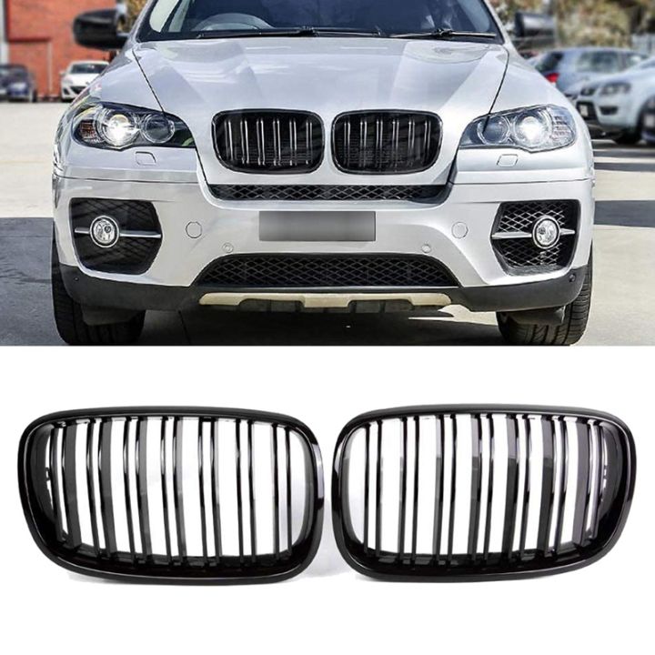 2pcs-glossy-black-car-front-kidney-grille-grill-for-bmw-x5-e70-2007-2013-x6-e71-2008-2014