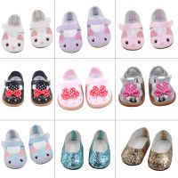 Cute Doll Shoes 7cm Bow Cartoon Pattern Mini Shoes For 18 Inch American amp 43cm Dolls Og Children Toy 1/3 BJD Shoes Kids Gift