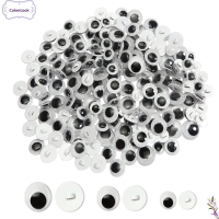 COKERCOOK 300Pcs ปุ่มปุ่มต่างๆ Googly wiggle Eyes เย็บบน Googly wiggle Eyes เย็บบน น่ารักน่ารักๆ สีขาวขาว สีขาวขาว ดีไอวาย