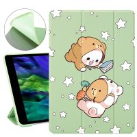 {RUBBIE Shell}เคส Ipad น่ารักสำหรับ Ipad 5th 6th Air 1 2 3 Mini 1 2 3 4 5 Pro 11 2020 TPU การ์ตูนป้องกันฝุ่น Ipad 7th 9.7กรณีที่มีที่ใส่ดินสอ