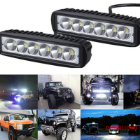 DONGLIONG ไฟหน้ารถออฟโร้ดอัตโนมัติ18W 6 LED 12V, ไฟสปอร์ตไลท์ DRL ความสว่างสูงกันน้ำ