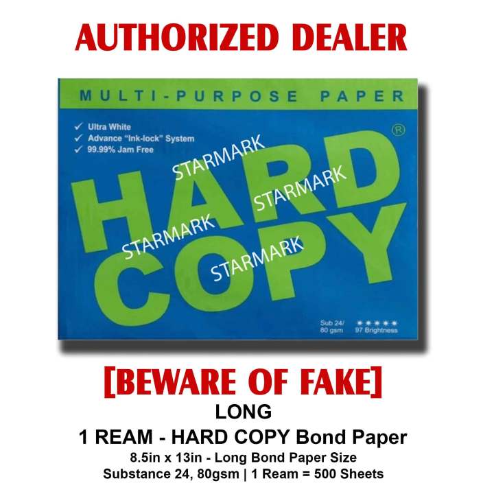 Hard Copy Bond Paper 1 Ream Long Bond Paper Size 85x13 Inches Substance 24 80gsm 4162