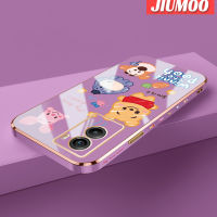 เคส JIUMOO สำหรับ Vivo Y55s 5G Y72T 5G เคสลายการ์ตูนยิ้มสัตว์ใหม่กรอบสี่เหลี่ยมเคสพื้นผิวชุบซิลิก้าเจลกันกระแทกเคสมือถือรวมเลนส์กล้องถ่ายรูปฝาครอบป้องกัน