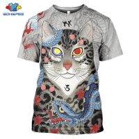 Xzx180305 printpee3d print Japanese tattoo graphic cat mens t-shirts