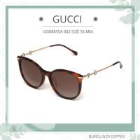 แว่นกันแดด Gucci : GG0885SA 002 SIZE 56 MM. (HAVANA-GOLD-RED)